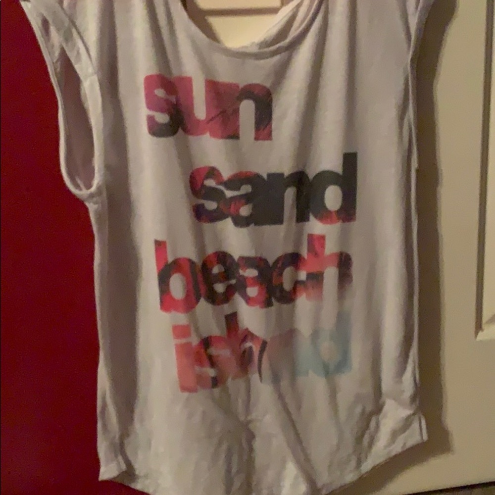 Text gray tank top